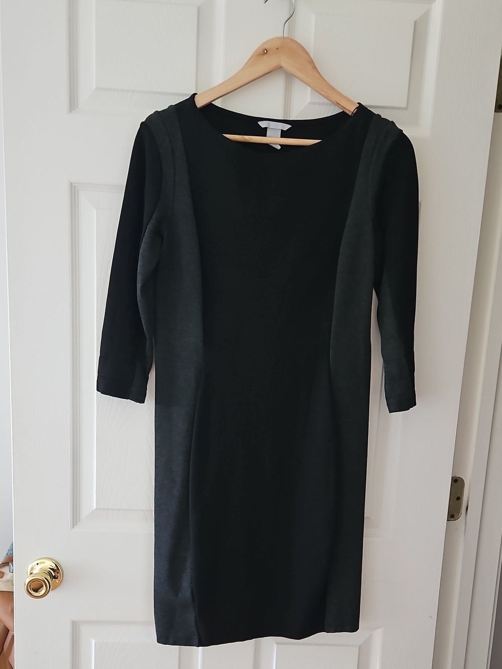 H&M Black Dress with Dark Gray Side Panels